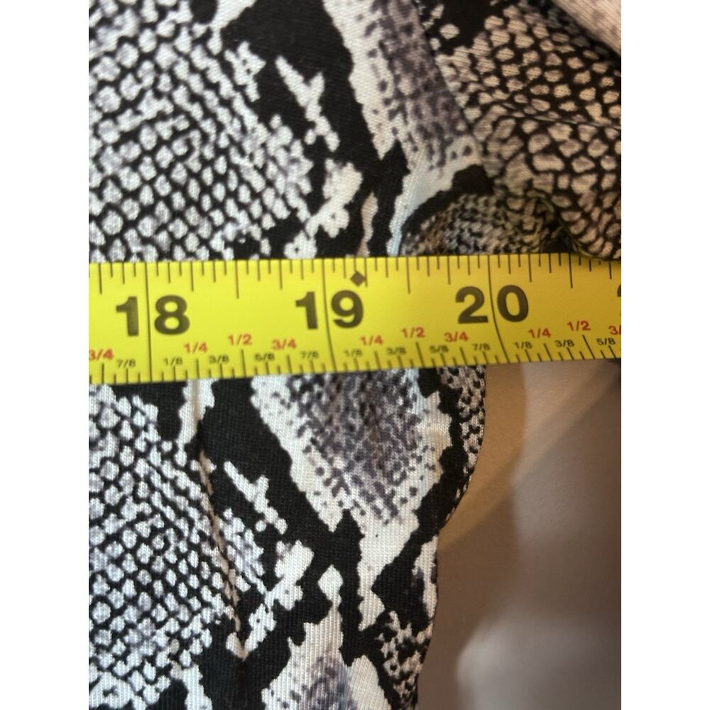 Boohoo Dress Womens US 12 Tall Black White Snake Print Mock Ruffle Sleeve NWOT - Picture 7 of 8